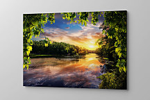 obraz reflection of sunset in river rieka slnko